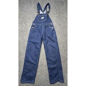Round House Overalls Teens 14 Blue Denim Adjustable Straps Made‎ USA Workwear